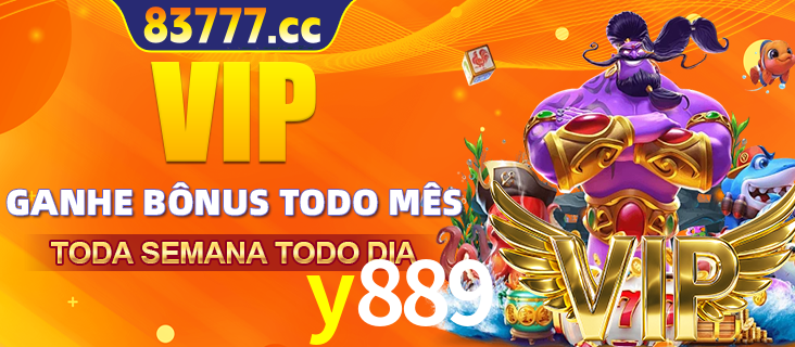 Banner promocional do y889 oferecendo 100% de recompensas adicionais contínuas para quem fizer o login diário (Daily sign-in), com um mascote de coelho.