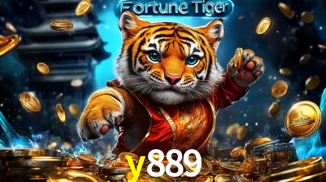 Imagem promocional do jogo de slot Fortune Tiger, com um tigre majestoso em traje tradicional cercado por uma fortuna em moedas de ouro, disponível agora no cassino y889.